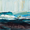 Green Horizon, Diptych, 5 x 7 inches by Gail Vogels